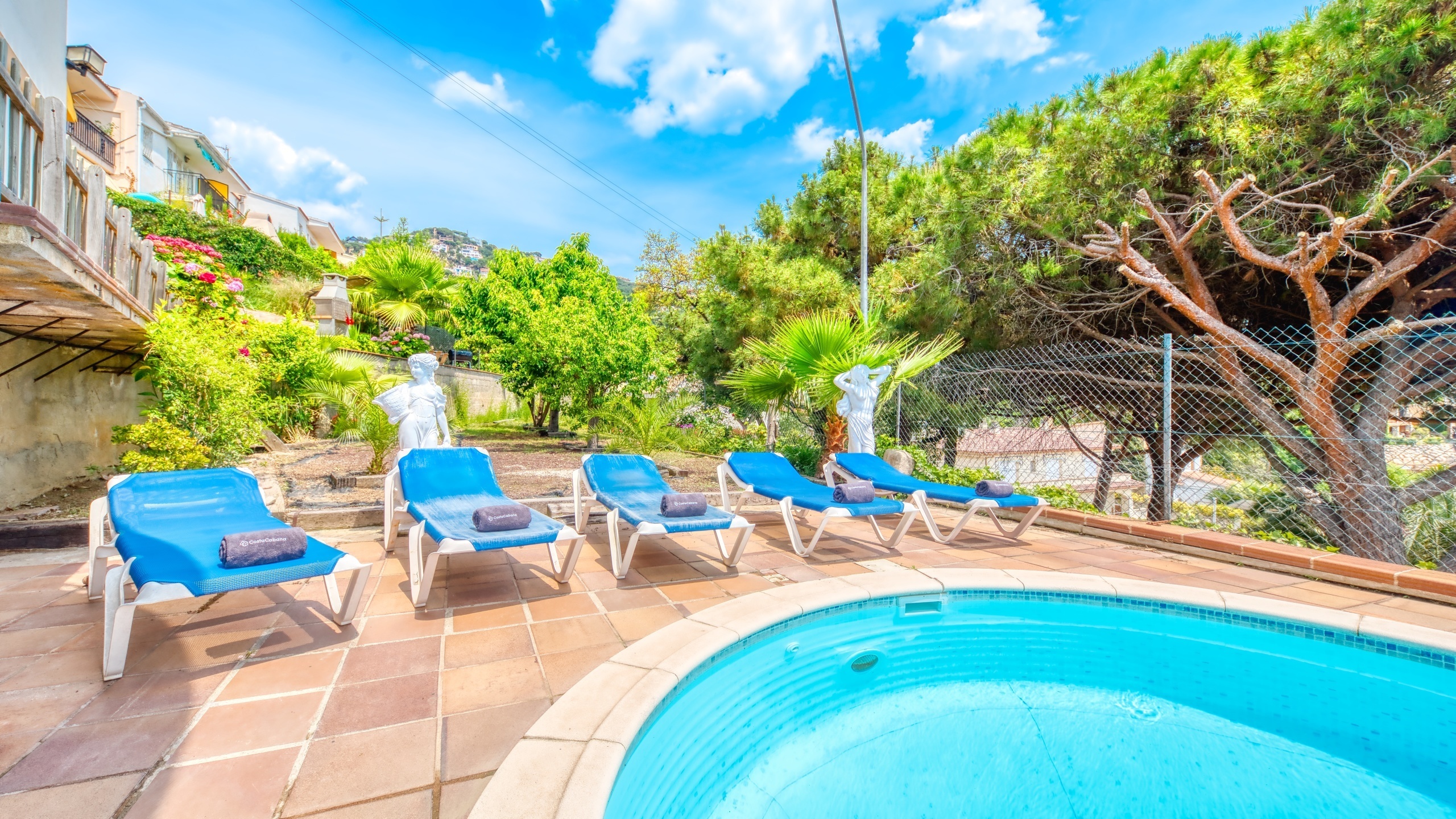 Villas de vacaciones Costa Brava España - Villa Valentina - Tumbonas