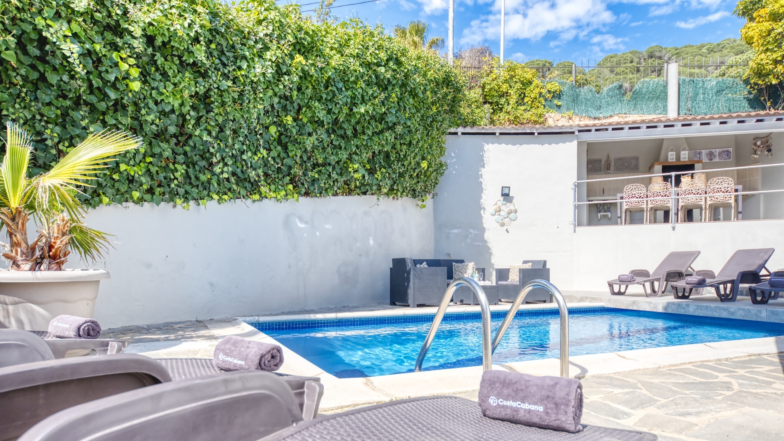 Villas de vacaciones Costa Brava España - Villa Rosa - Tumbonas