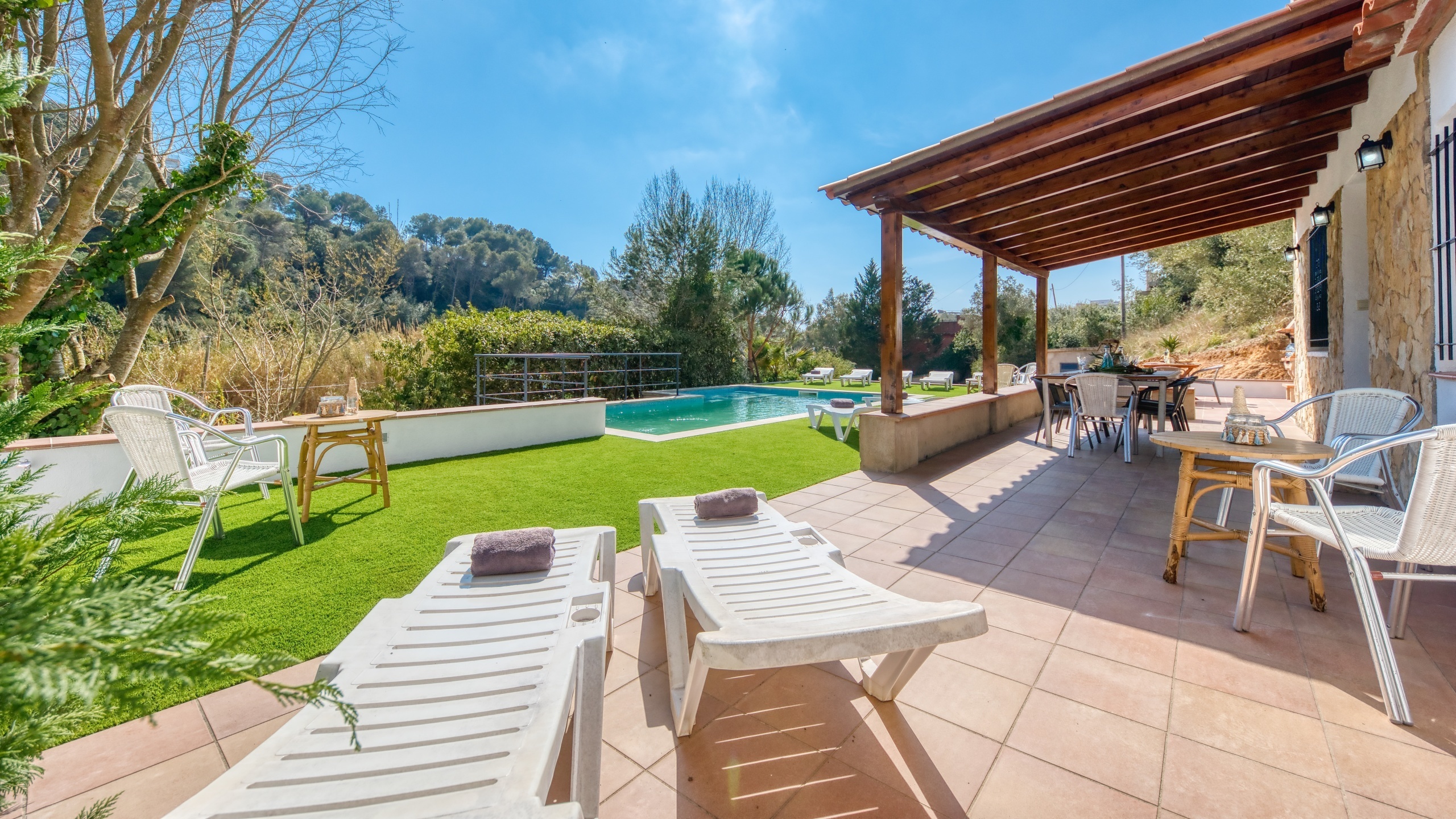 Villas de vacaciones Costa Brava España - Villa Pilar - Tumbonas