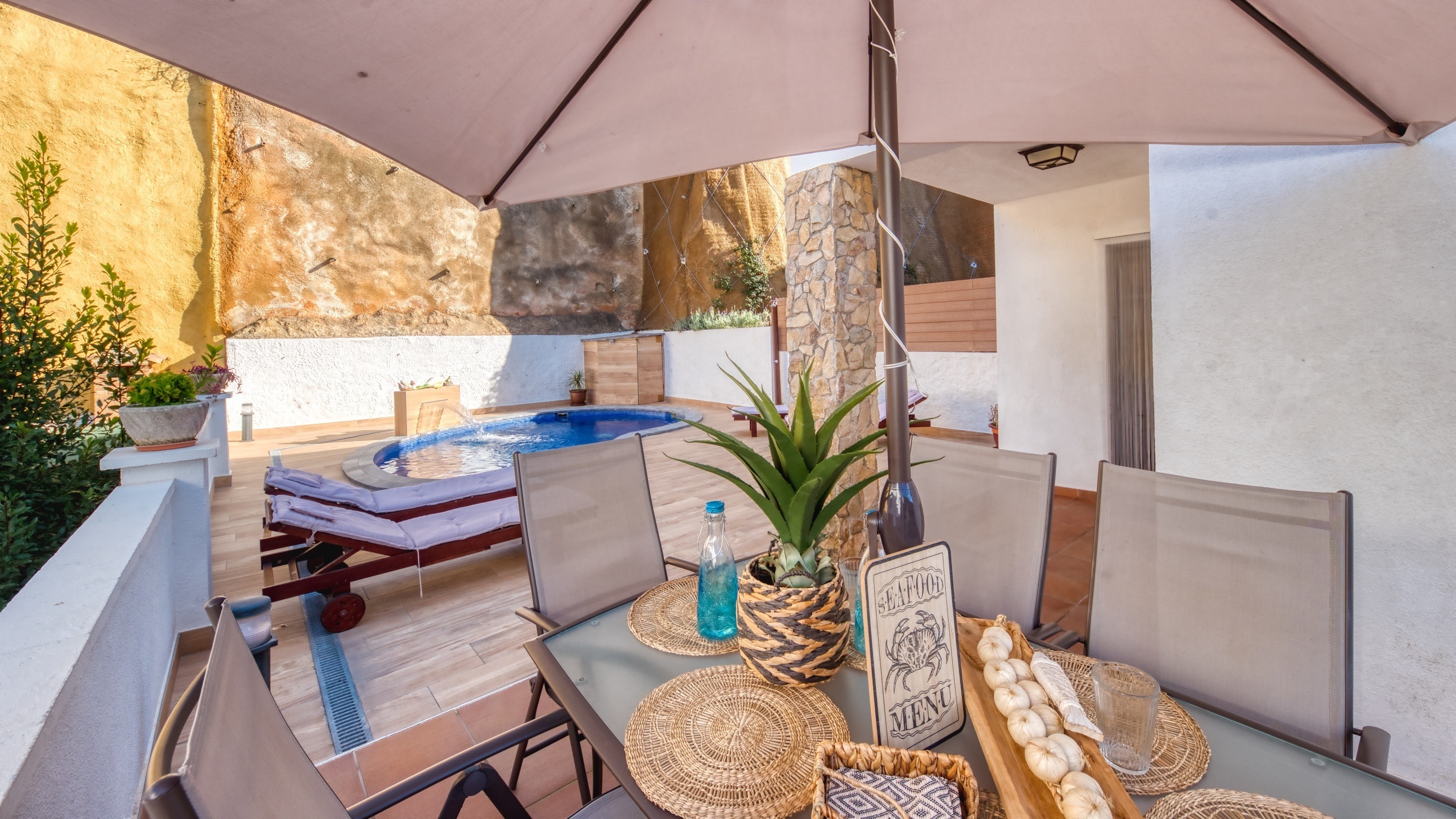 Villas de vacaciones Costa Brava España - Villa Blanca - Área de barbacoa