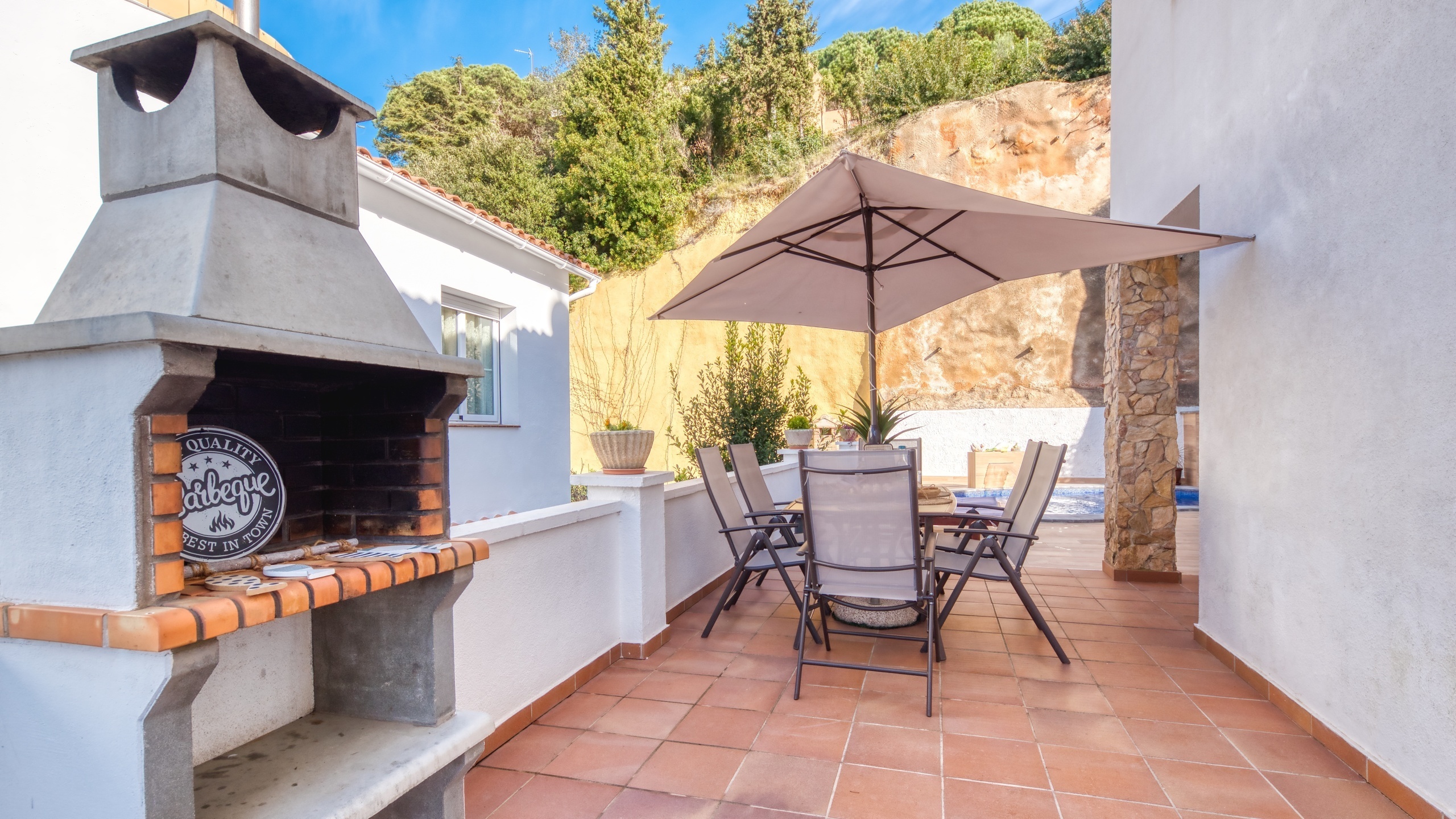 Villas de vacaciones Costa Brava España - Villa Blanca - Área de barbacoa