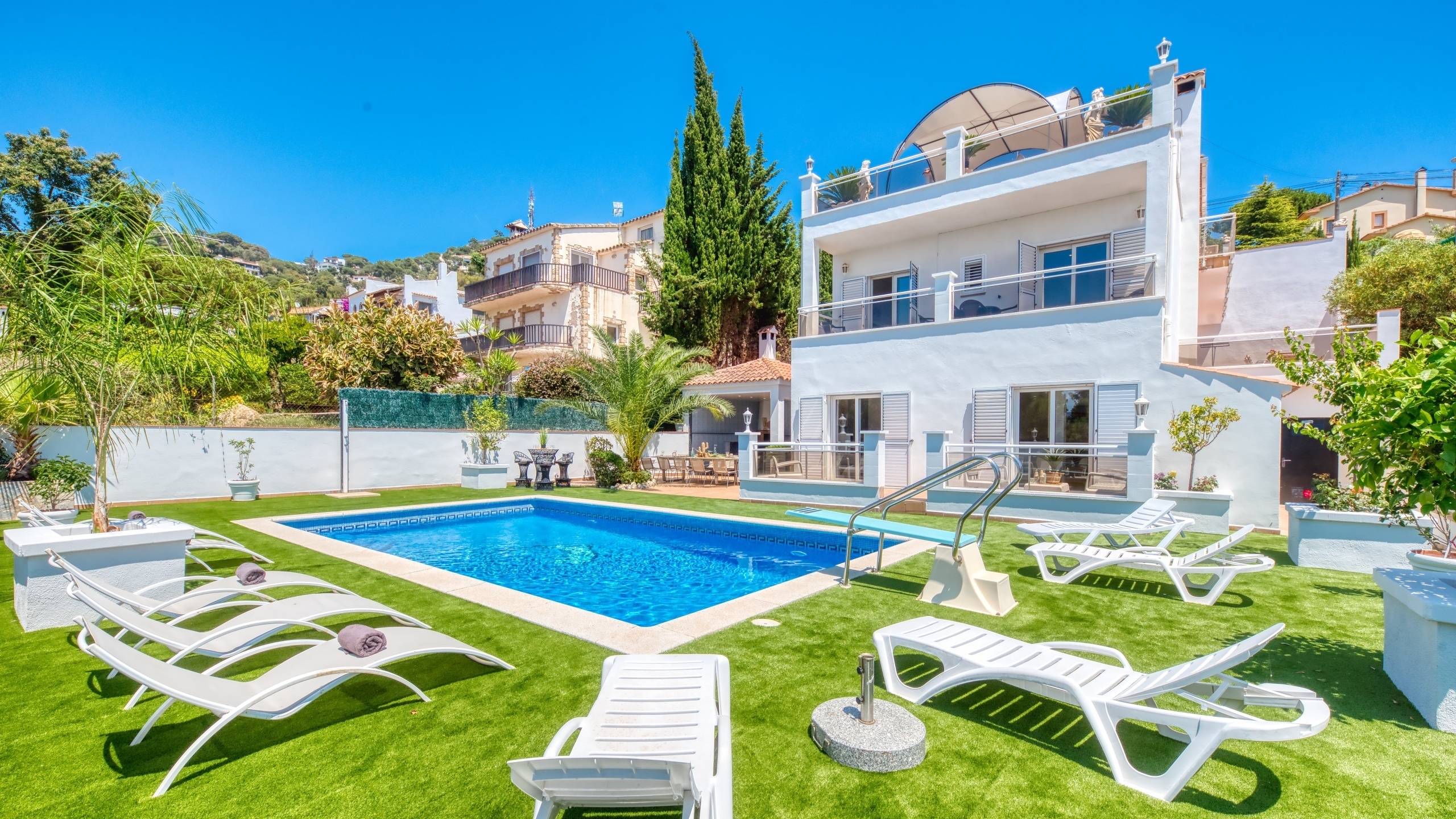Villas de vacaciones - Costa Brava - España - Villa Maribel - Tumbonas