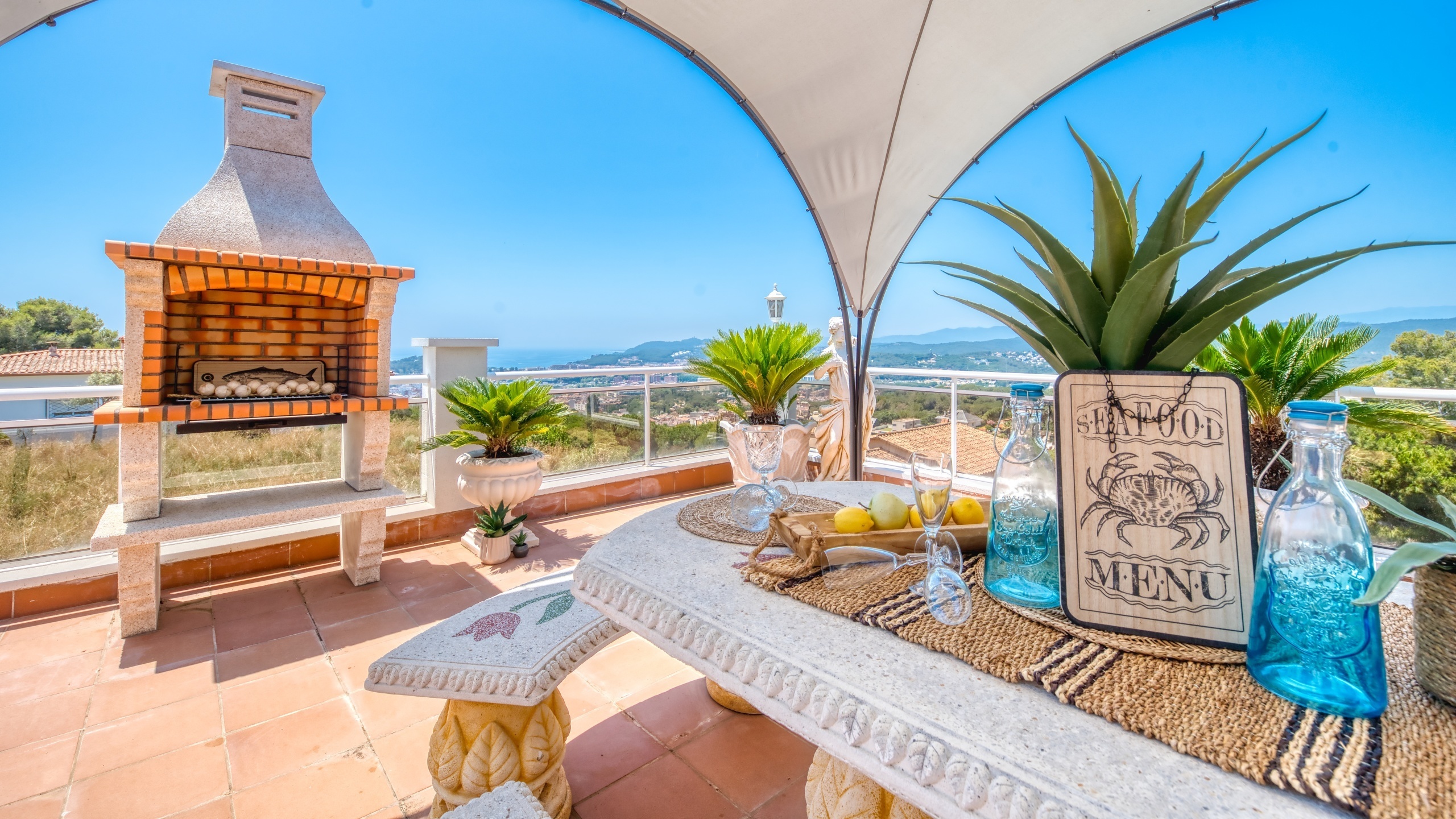 Villas de vacaciones Costa Brava España - Villa Maribel - Área de barbacoa